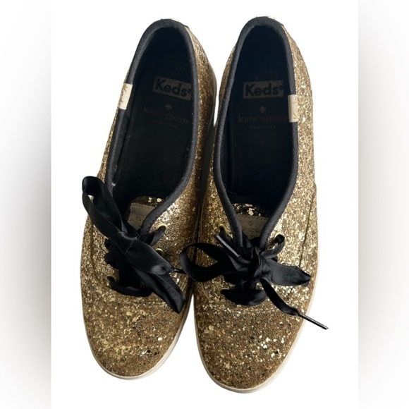 Keds Shoes - KATE Spade Black & Gold Keds Size 6